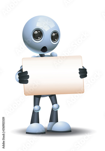 robot with blank sign