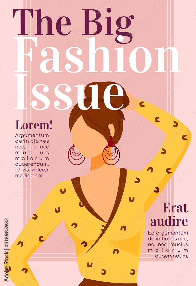 Fashion News Magazine Cover Template Design Issues Runway Models Outfits Journal Mockup Design Vector Page Layout With Flat Character Style Guide Advertising Cartoon Illustration With Text Space Stock Vector Adobe Stock