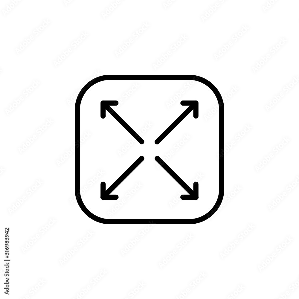 maximize icon design line style. Perfect for application, web, logo and presentation template maximize icon design line style. Perfect for application, web, logo and presentation template