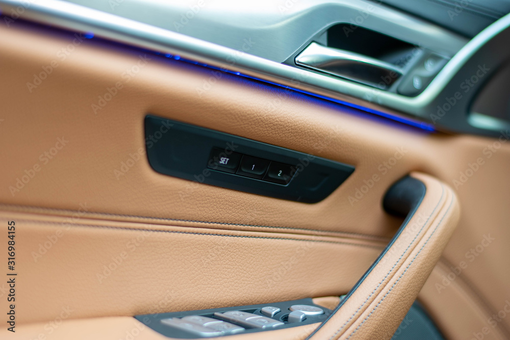 BMW 5 Series door panel seat memory buttons