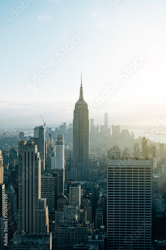 New York City cityscape from a building