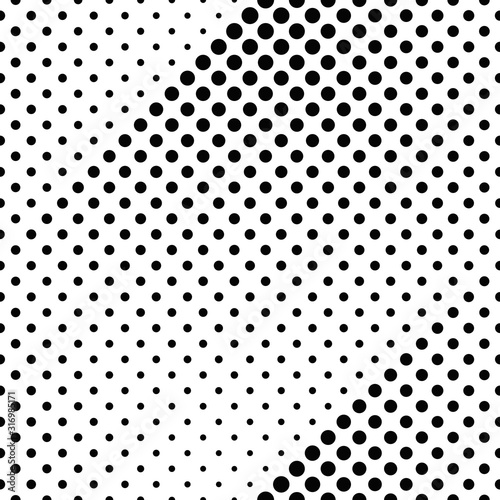 Seamless circle pattern background - abstract black and white vector design