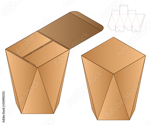 Box packaging die cut template design. 3d mock-up