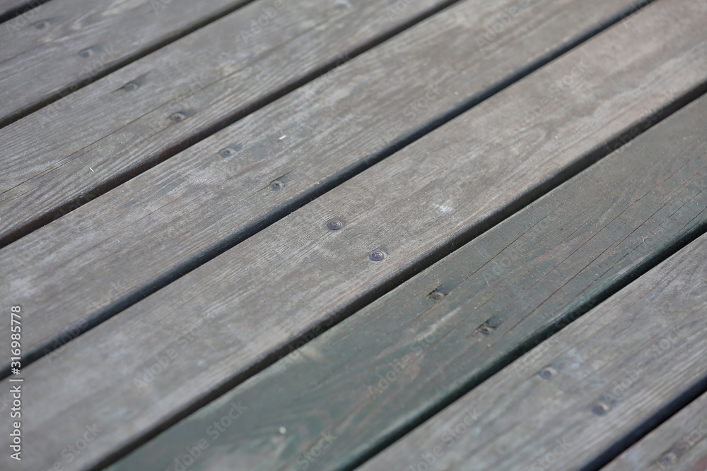 Textured surface of wooden boards with screws Textured surface of wooden boards with screws