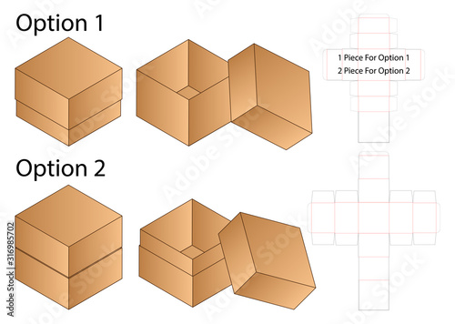 Box packaging die cut template design. 3d mock-up