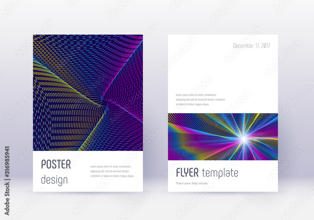 Fototapeta premium Minimalistic cover design template set. Rainbow ab