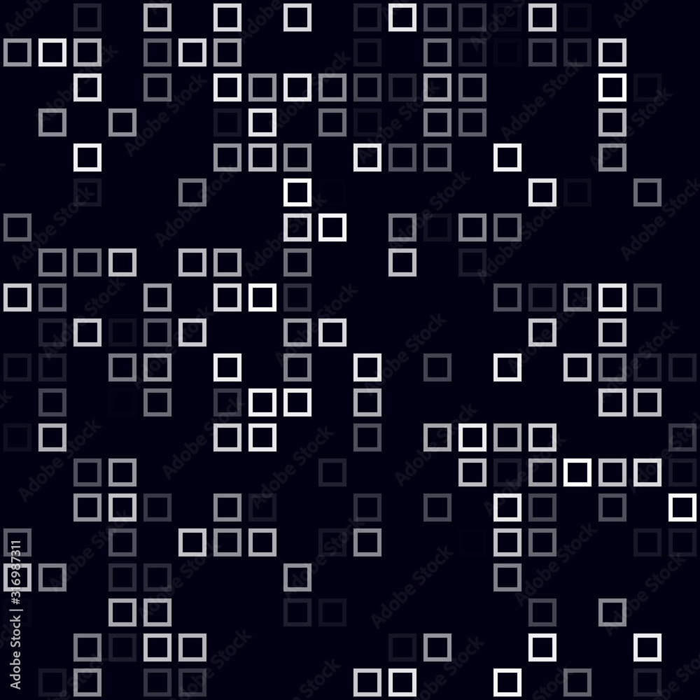 Digital background. Sparse pattern of frames. White colored seamless background. Modern vector illustration. Digital background. Sparse pattern of frames. White colored seamless background. Modern vector illustration.