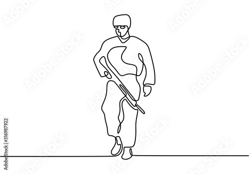Soldier one line drawing. P...