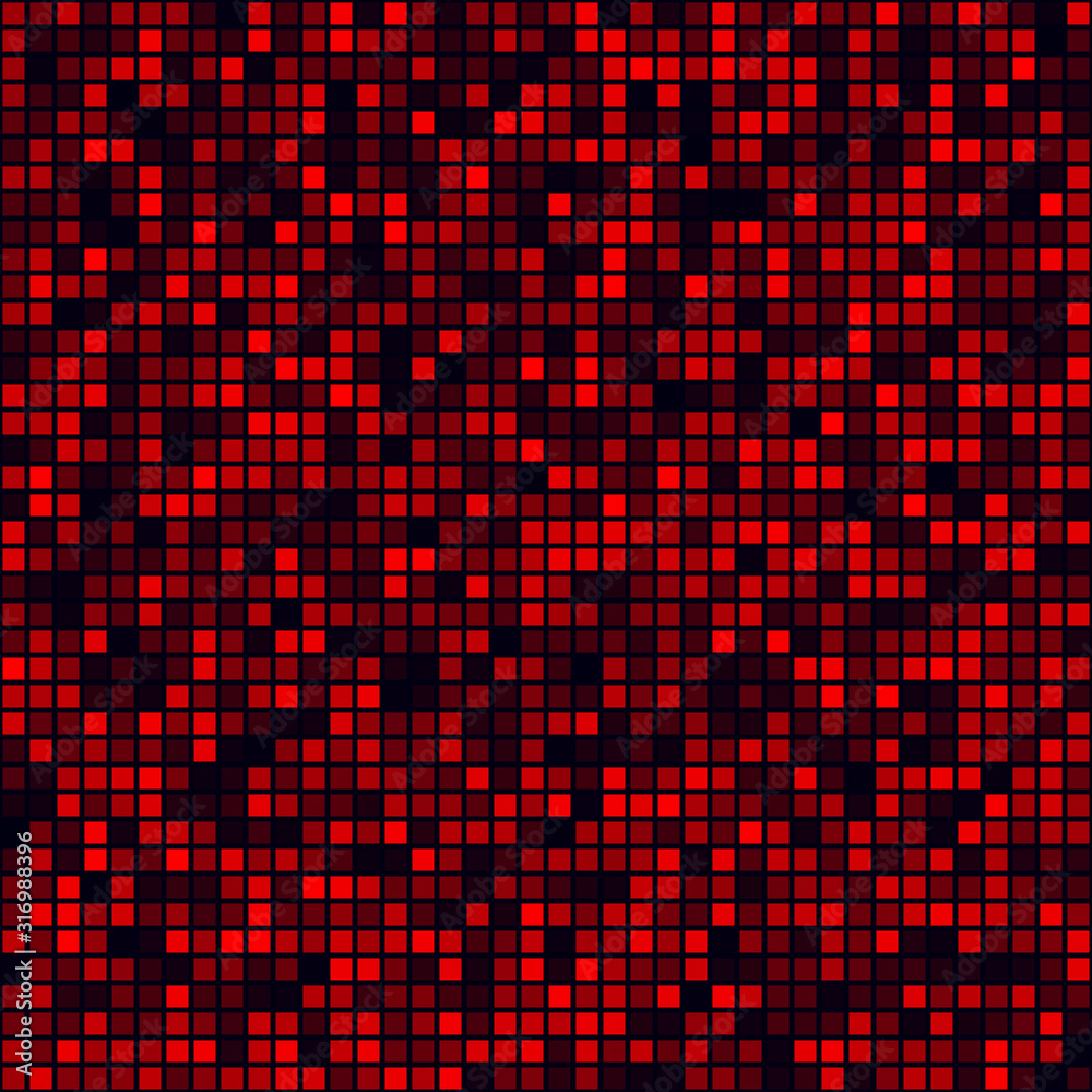 Futuristic tech background. Filled pattern of squares. Red colored seamless background. Elegant vector illustration. Futuristic tech background. Filled pattern of squares. Red colored seamless background. Elegant vector illustration.