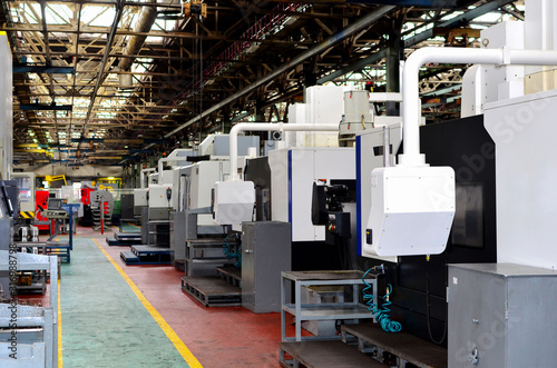 Принти на полотні Workshop of a factory with automatic CNC turning machines