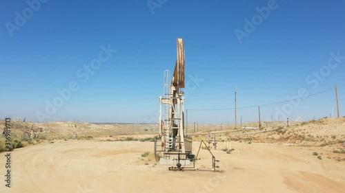 Oil Pump jack. Oil industry equipment. USA country
