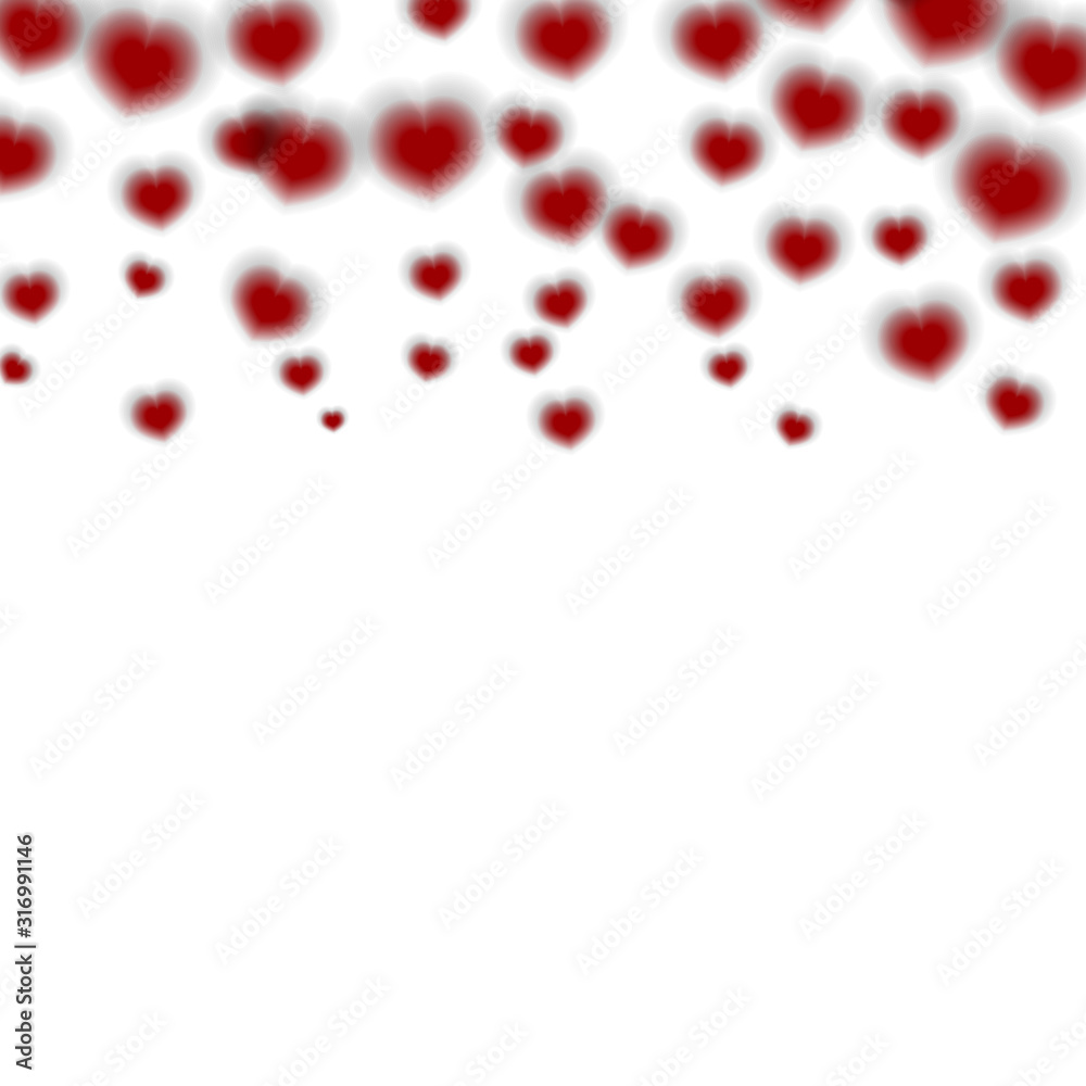 Valentines Background with Red Blurred Hearts Valentines Background with Red Blurred Hearts