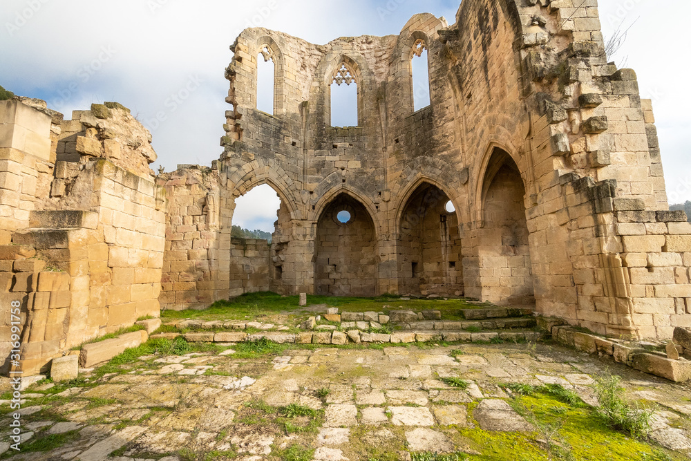 Ruins of the Monastery of Santa Maria de Vallsanta, Lleida, Spain