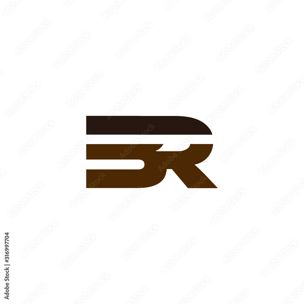 BR letter logo design in white background
