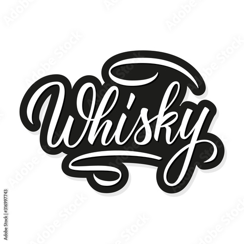 Scotch Whisky handwritten inscription.  Calligraphic element for your design. Vector illustration.