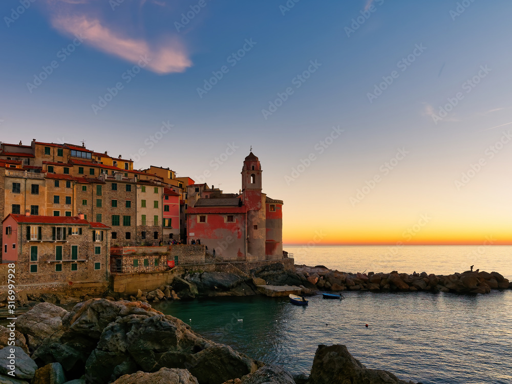 Sunset from Tellaro Lerici Golfo dei Poeti Liguria Italy