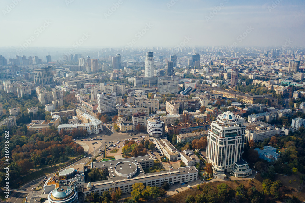 Kyiv capital city of Ukraine. Aerial view.