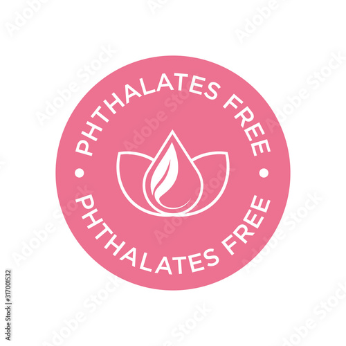 Phthalate free icon. Round isolated symbol.
