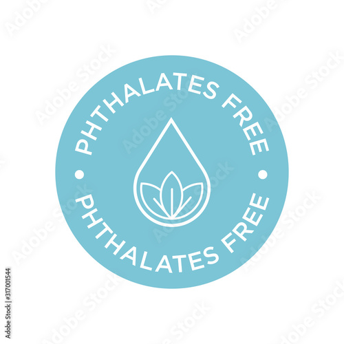 Phthalate free icon. Round isolated symbol.