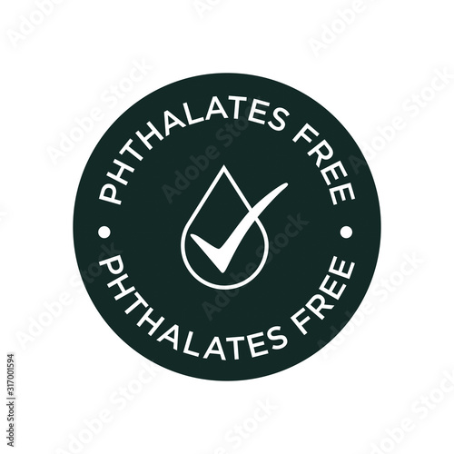 Phthalate free icon. Round isolated symbol.