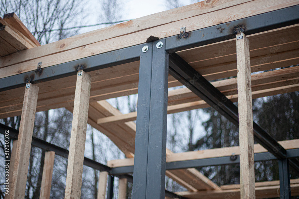 The construction of the store is made of metal and wood. Creating designs for trade. Designing a small house. Metal profile clutch. The construction of the store is made of metal and wood. Creating designs for trade. Designing a small house. Metal profile clutch.