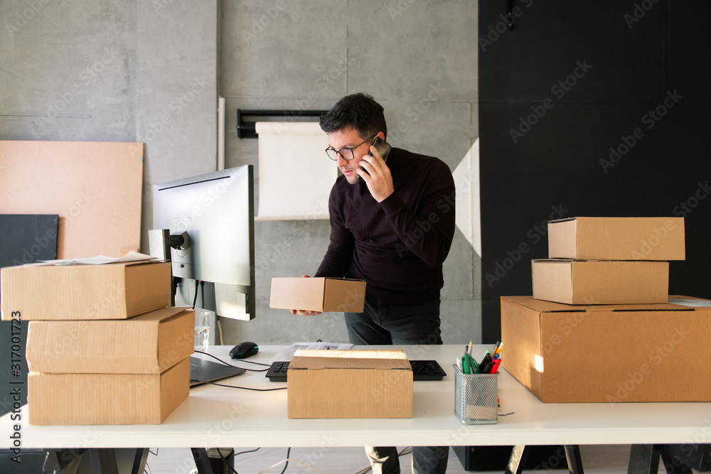 Young Man Working in Delivery service Young Man Working in Delivery service