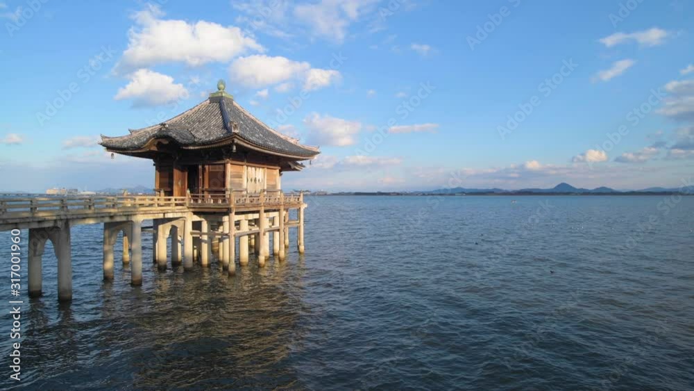 Sunset at Ukimido shrine, lake Biwa, Shiga Prefecture, Japan Sunset at Ukimido shrine, lake Biwa, Shiga Prefecture, Japan
