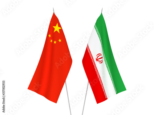 China and Iran flags