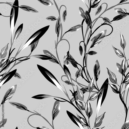 Leaves Seamless Pattern. Artistic Background.