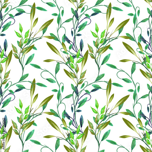 Leaves Seamless Pattern. Artistic Background.