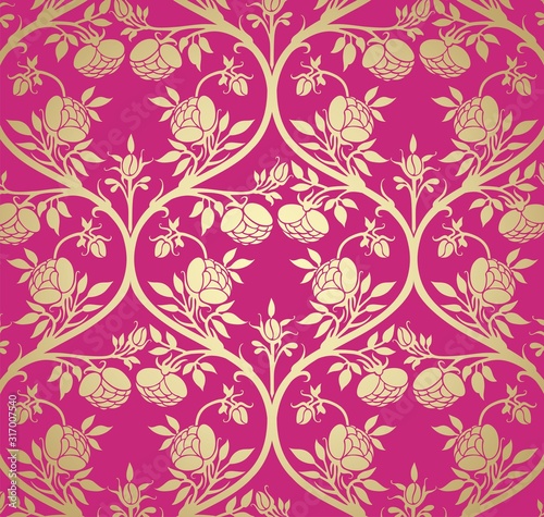 wedding card design  paisley floral pattern   India 