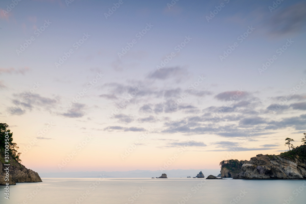 Morning view of the sea at Futou coast in Izu peninsula, Shizuoka Prefecture, Japan