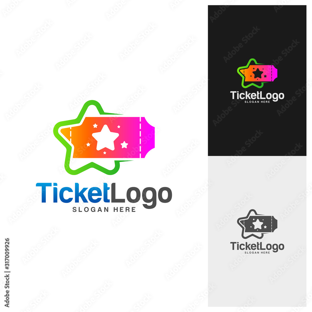 Star Ticket Logo Template Design Vector, Emblem, Creative design, Icon symbol concept
