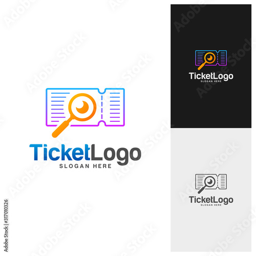 Search Ticket Logo Template Design Vector, Emblem, Creative design, Icon symbol concept