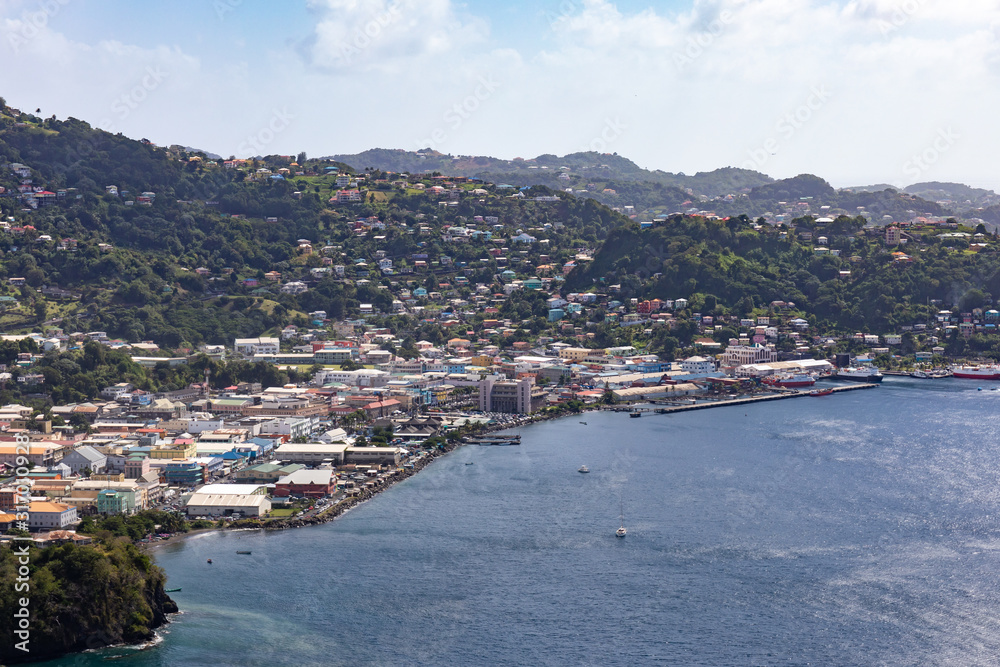Kingstown, Saint Vincent and the Grenadines - View to the city from Fort Charlotte