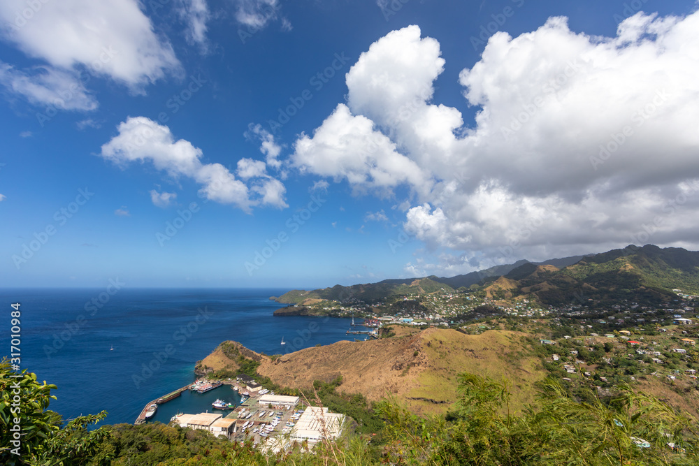 Kingstown, Saint Vincent and the Grenadines - View to the coast from Fort Charlotte