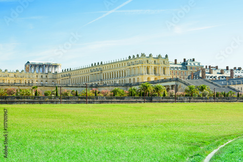 View of Versailles Palace from lake side