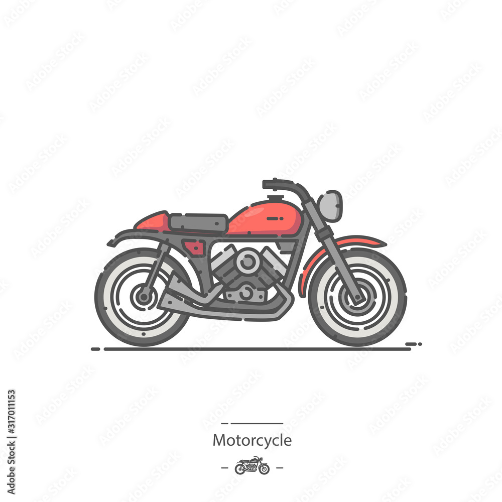Motorcycle - Line color icon
