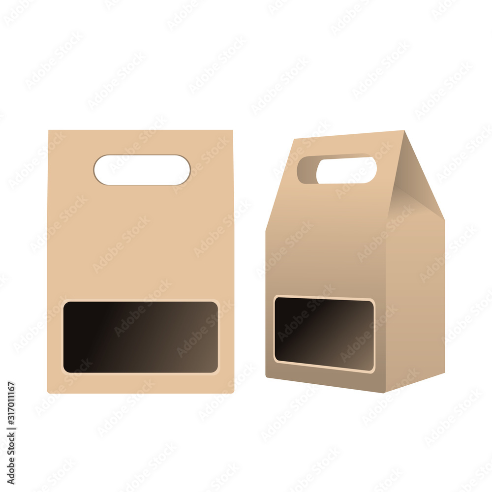 Template food cardboard package. Front and side view. High detailed realistic vector illustration. Template food cardboard package. Front and side view. High detailed realistic vector illustration.