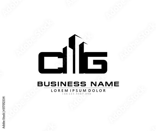 C G CG Initial building logo concept