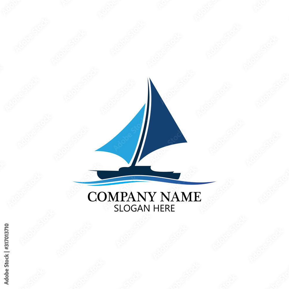 Sailing boat, Daily cruises, sea travel, vector logo-icon Sailing boat, Daily cruises, sea travel, vector logo-icon