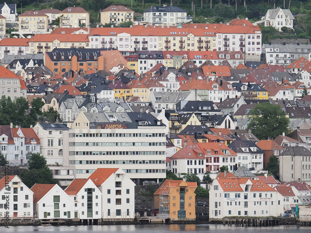 Obraz premium Bergen from the sea