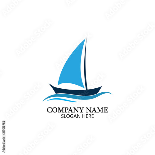 Sailing boat, Daily cruises, sea travel, vector logo-icon