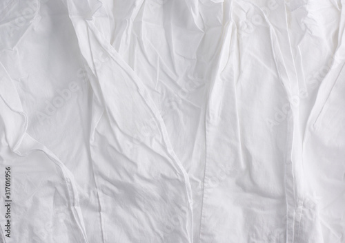 crumpled white cotton fabric
