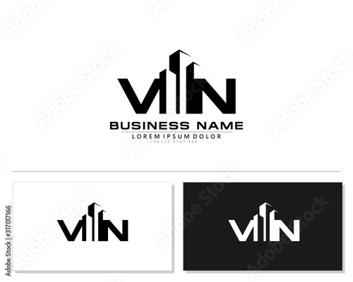 V N VN Initial building logo concept