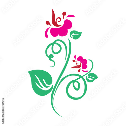 vector flower logo design and ornament