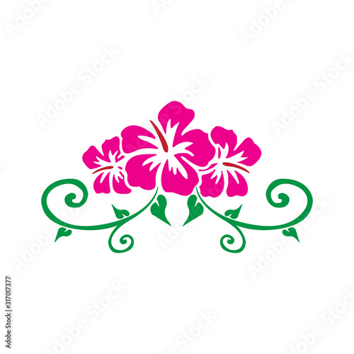 vector flower logo design and ornament
