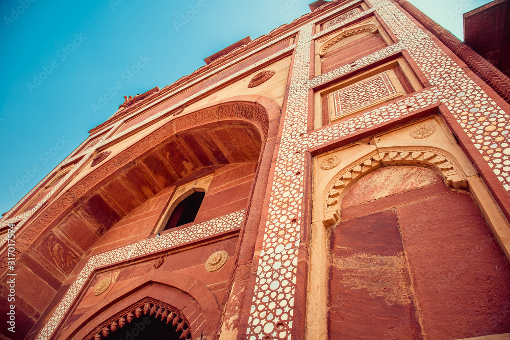  DELHI, INDIA : Jama Masjid Mosque in Delhi circa . gate entrance