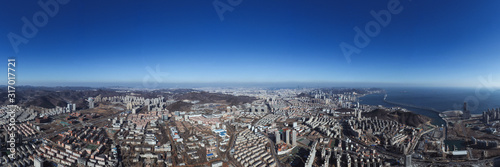 Aerial photo of Dalian city scenery, taken in Dalian, Liaoning Province, China photo