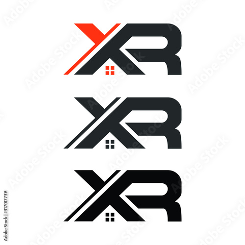 XR Real Estate Logo Design Featuring Letter Combination with an Overlapping Roof Icon